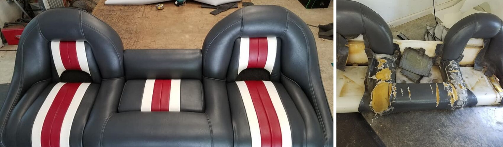 Boating Seats Before and After Upholstery 